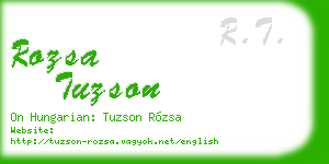 rozsa tuzson business card